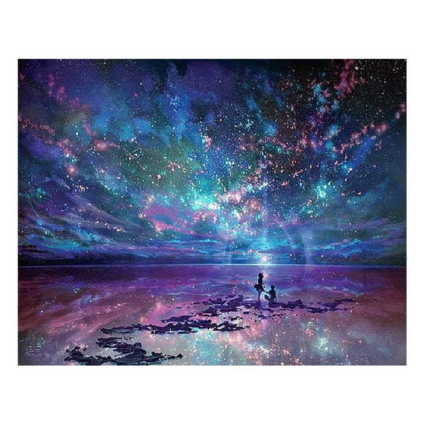 LEANO Household DIY Beautiful Aurora Landscape Diamond Painting Kit Cross Stitch Kit Cross-Stitch